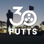 30Putts.com logo with golfer putting on green in sunset.